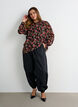 Blouse with all-over print and short button placket, Rose, Model image number 1