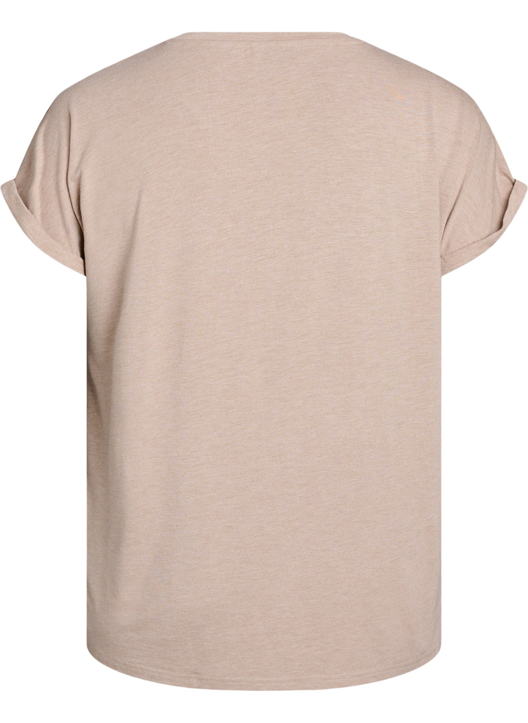 Zizzifashion Loose t-shirt with round neck, Brown, Packshot image number 1