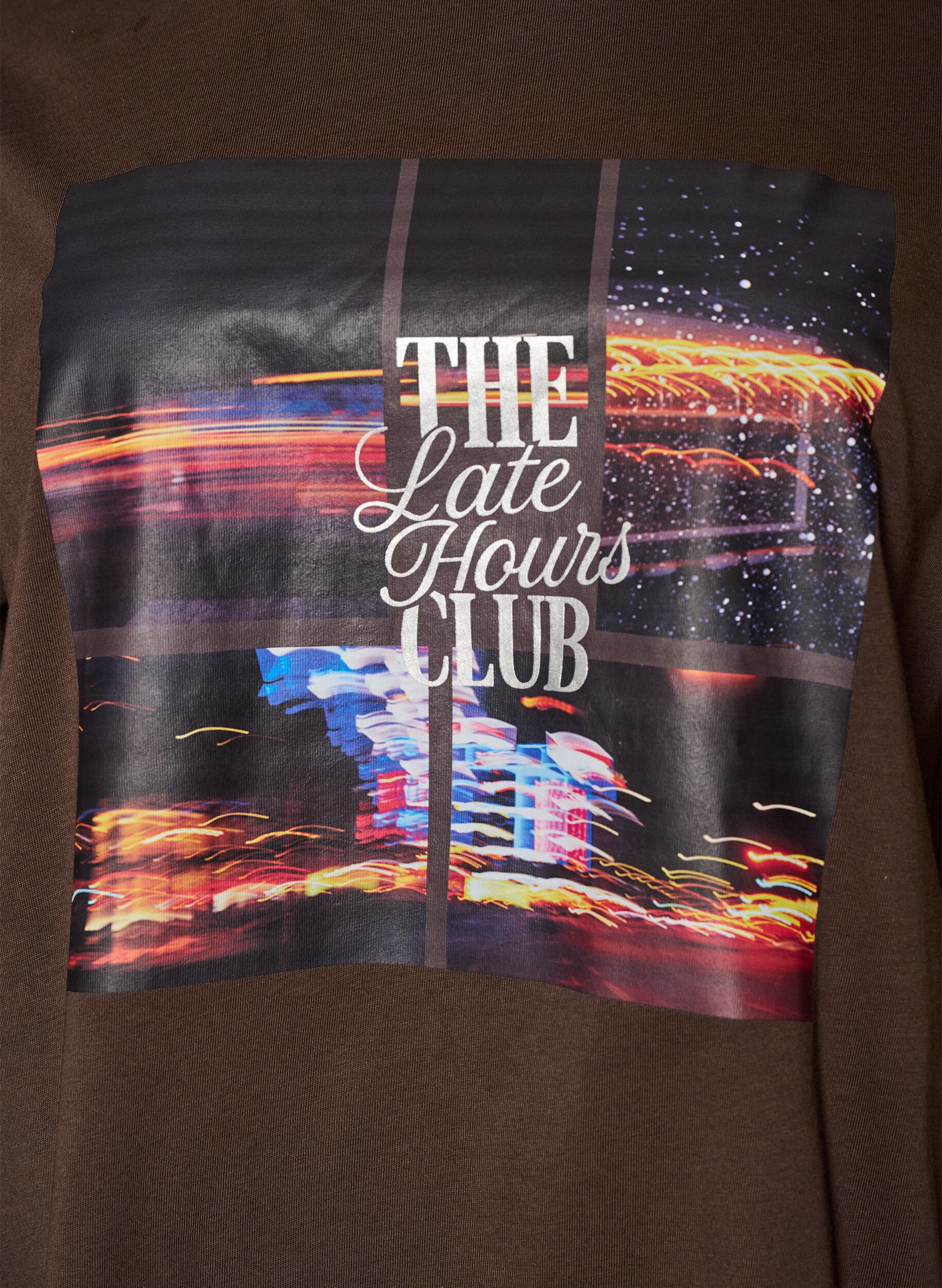 ZizzifashionOversized T-shirt with large photo print, Brown, Packshot image number 2
