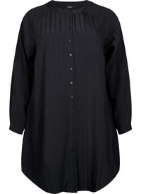 Long viscose shirt with striped structure