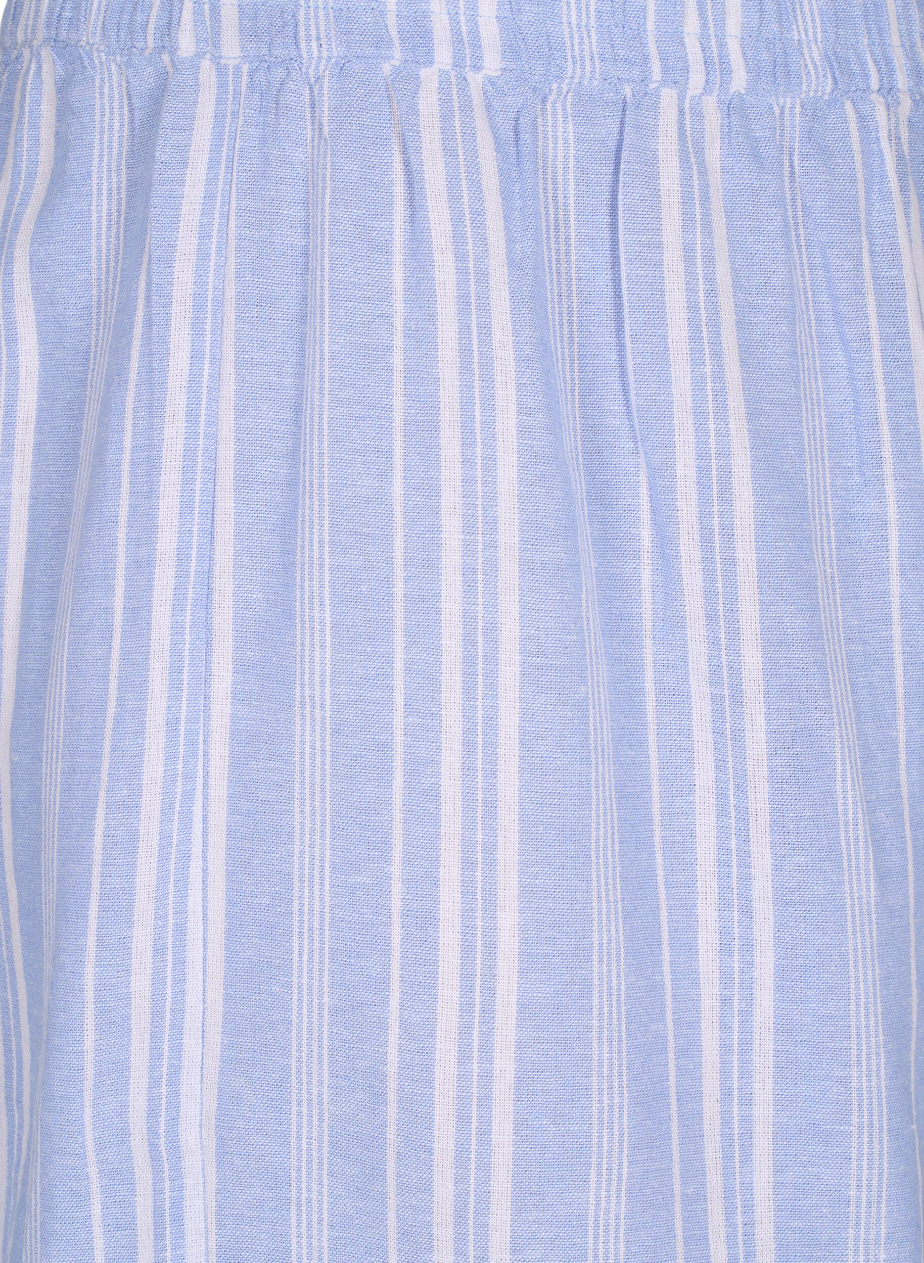 Zizzifashion Striped shorts in a linen-viscose blend, Light Blue, Packshot image number 2