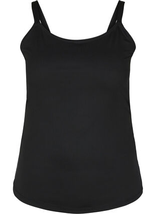 Light shapewear top with adjustable straps, Black, Packshot image number 0