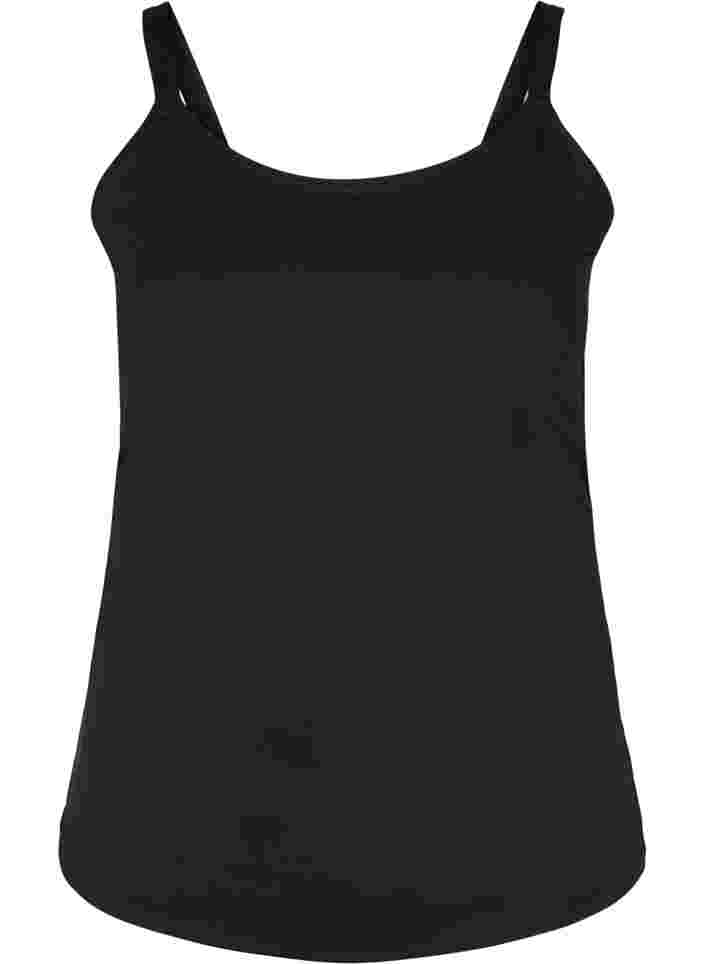 Light shapewear top with adjustable straps, Black, Packshot image number 0