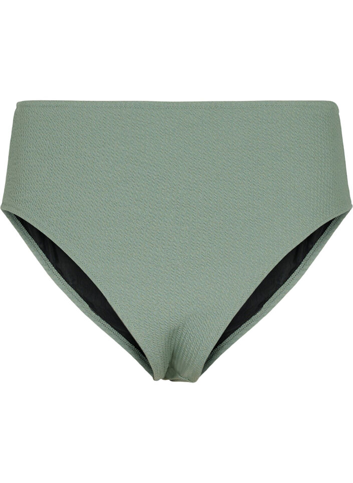 Bikini briefs with crepe structure, Green, Packshot image number 1