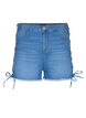 Denim shorts with lace-up details, Blue Denim, Packshot image number 0