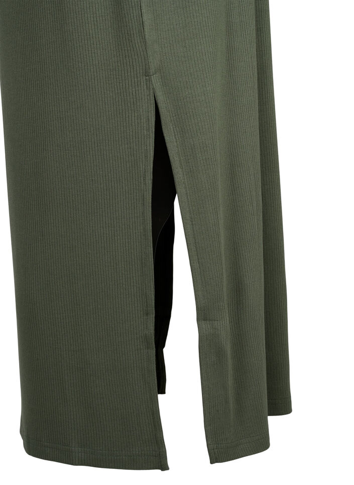 Sleeveless ribbed dress in viscose, Green, Packshot image number 3