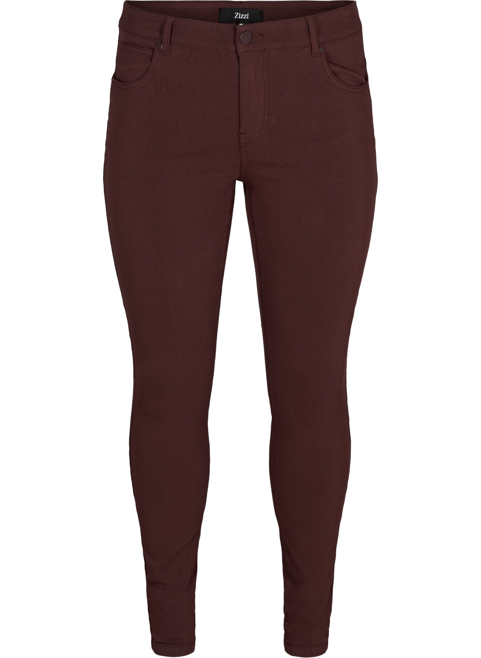 ZizzifashionSlim fit trousers with pockets, Dark Bordeaux, Packshot image number 0