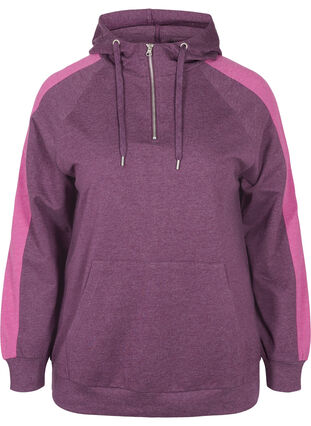 Hooded sweatshirt with zip, Blackberry Wine, Packshot image number 0
