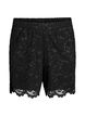 Lace shorts with high waist and pockets, Black, Packshot image number 0