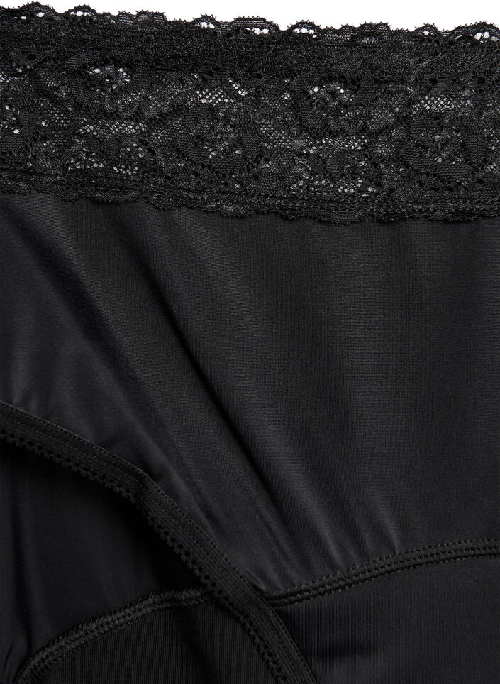Period panties with lace, Black, Packshot image number 2