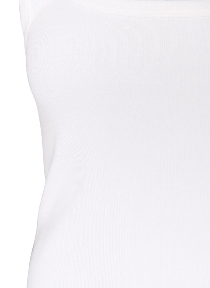Rib top with square neckline, White, Packshot image number 2