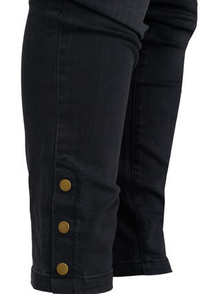 Super slim Amy jeans with slit and buttons, Grey Denim, Packshot image number 3