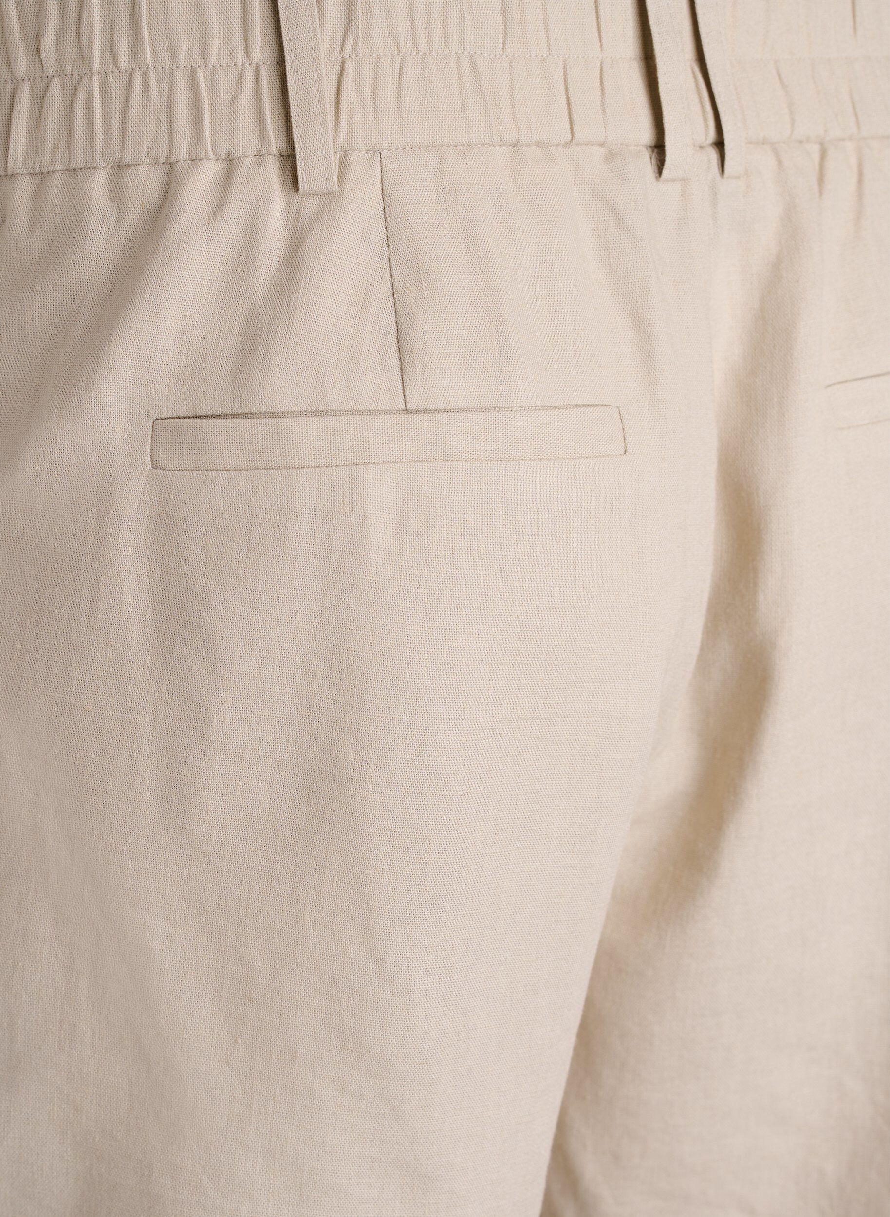 Zizzifashion High-waisted Bermuda shorts in linen and viscose, Beige, Packshot image number 3