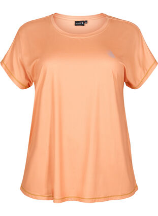 Short-sleeved workout t-shirt, Apricot Nectar, Packshot image number 0