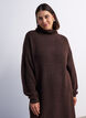 Knitted dress with turtleneck, Brown, Model image number 3