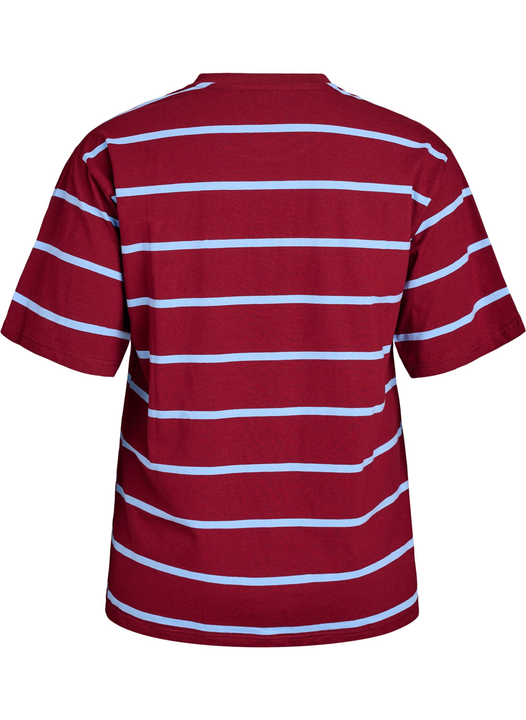 Zizzifashion T-shirt with stripes and leopard detail, Red, Packshot image number 1