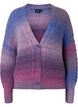 Melange knit cardigan with buttons, Pansy Mel. Comb, Packshot image number 0