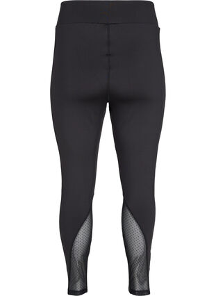Sports tights with dotted mesh detail, Black w. Mesh Dots, Packshot image number 1