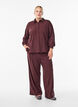 Velvet trousers with a wide leg, Dark Bordeaux, Model image number 0