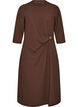 Jersey dress with draping and decorative buckle, Brown, Packshot image number 0