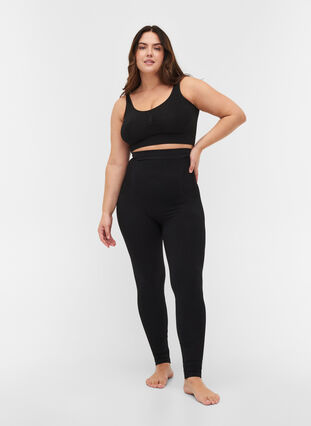 Shapewear leggings with high waist, Black, Model image number 0