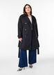 Mid-length trench coat with belt, Black, Model image number 2