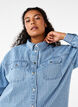 Striped denim shirt with chest pockets, Light B.Denim Stripe, Model image number 3