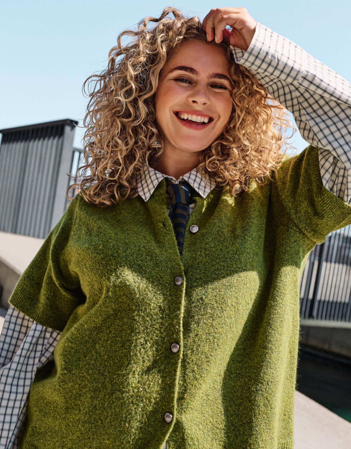 Blue cardigans & knitwear
