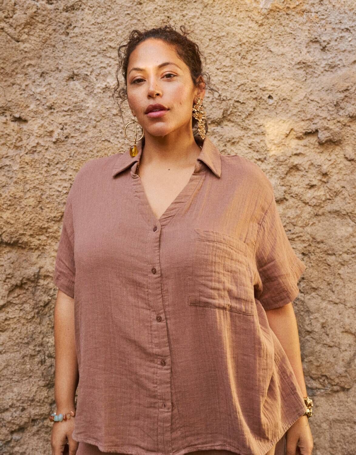 Brown blouses & shirts