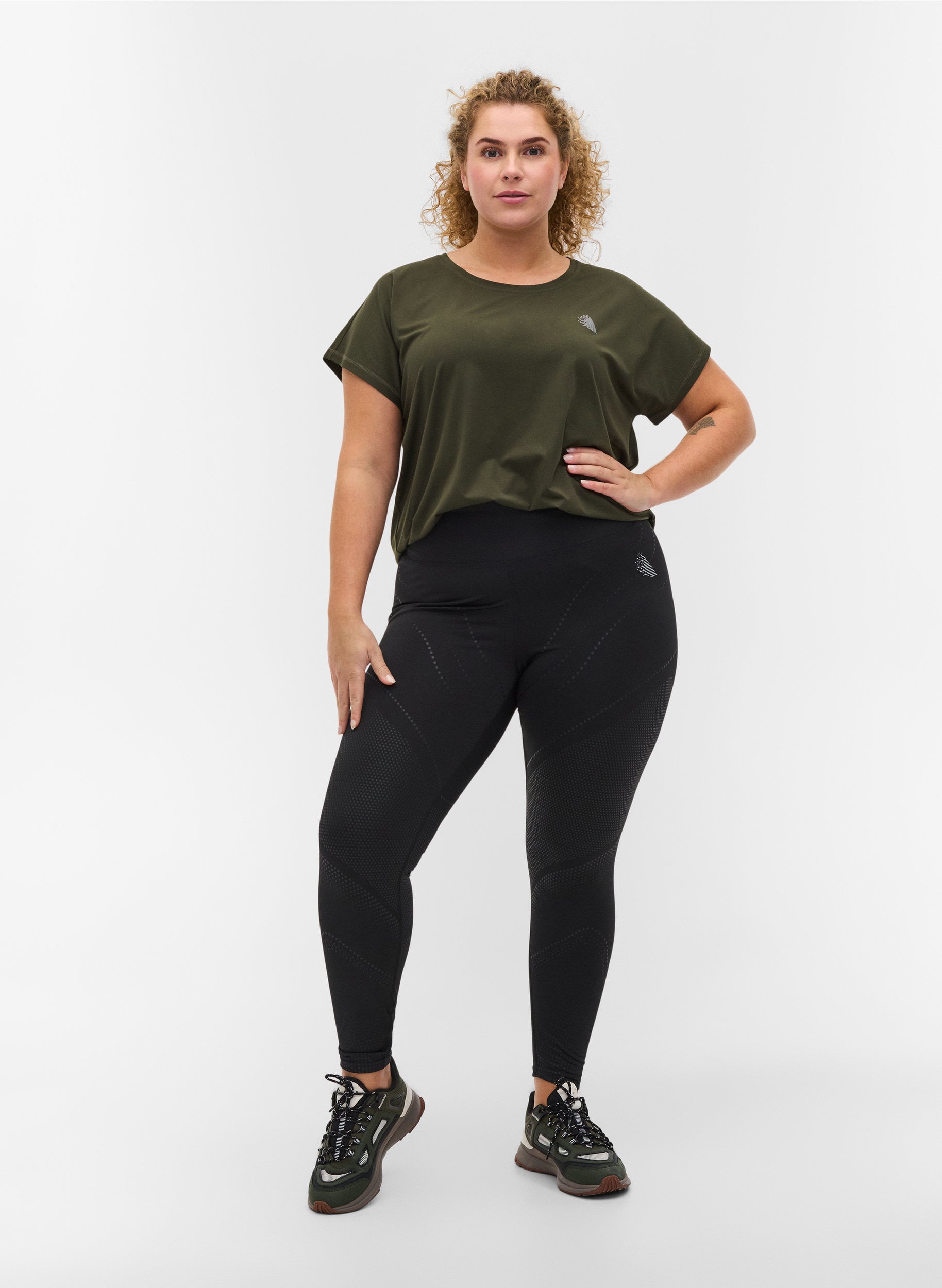 Cropped gym leggings with textured 