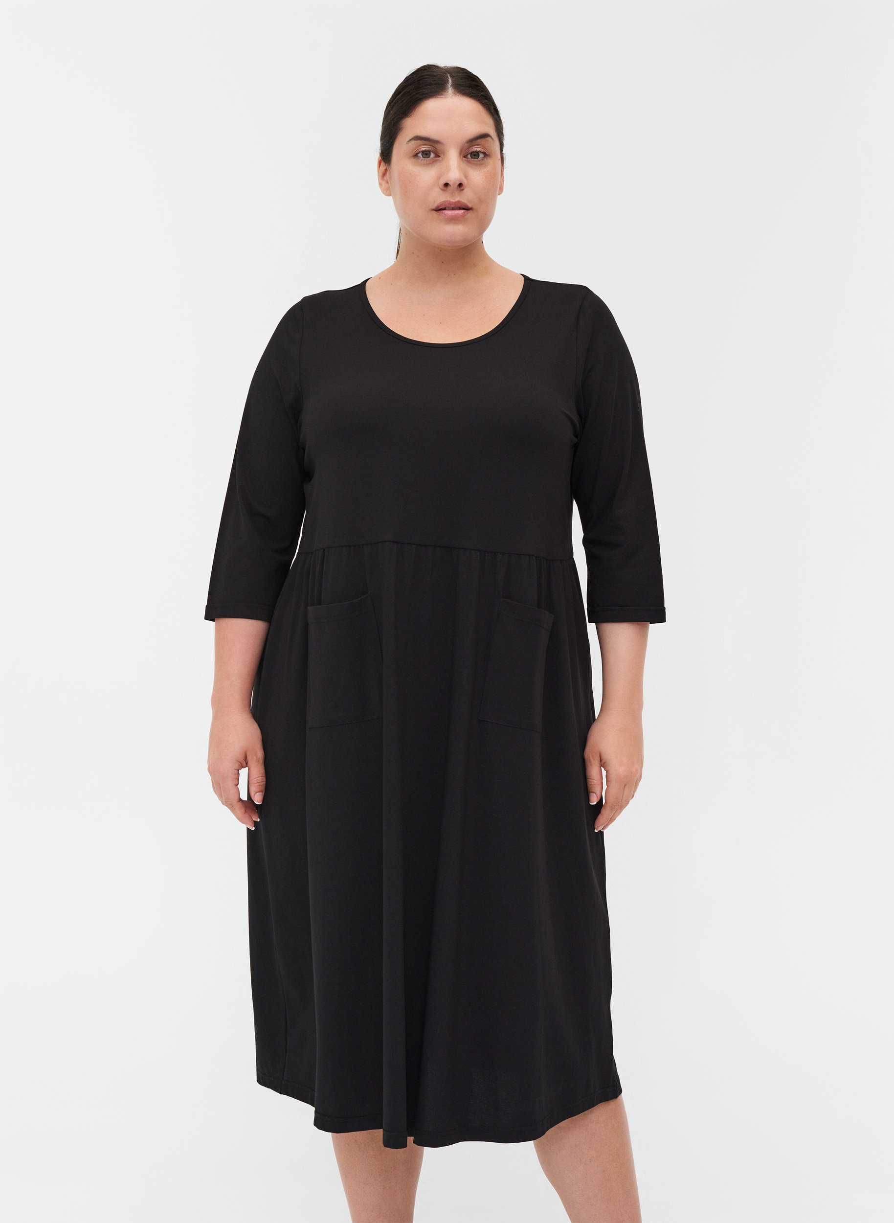 Midi dress in organic cotton with 