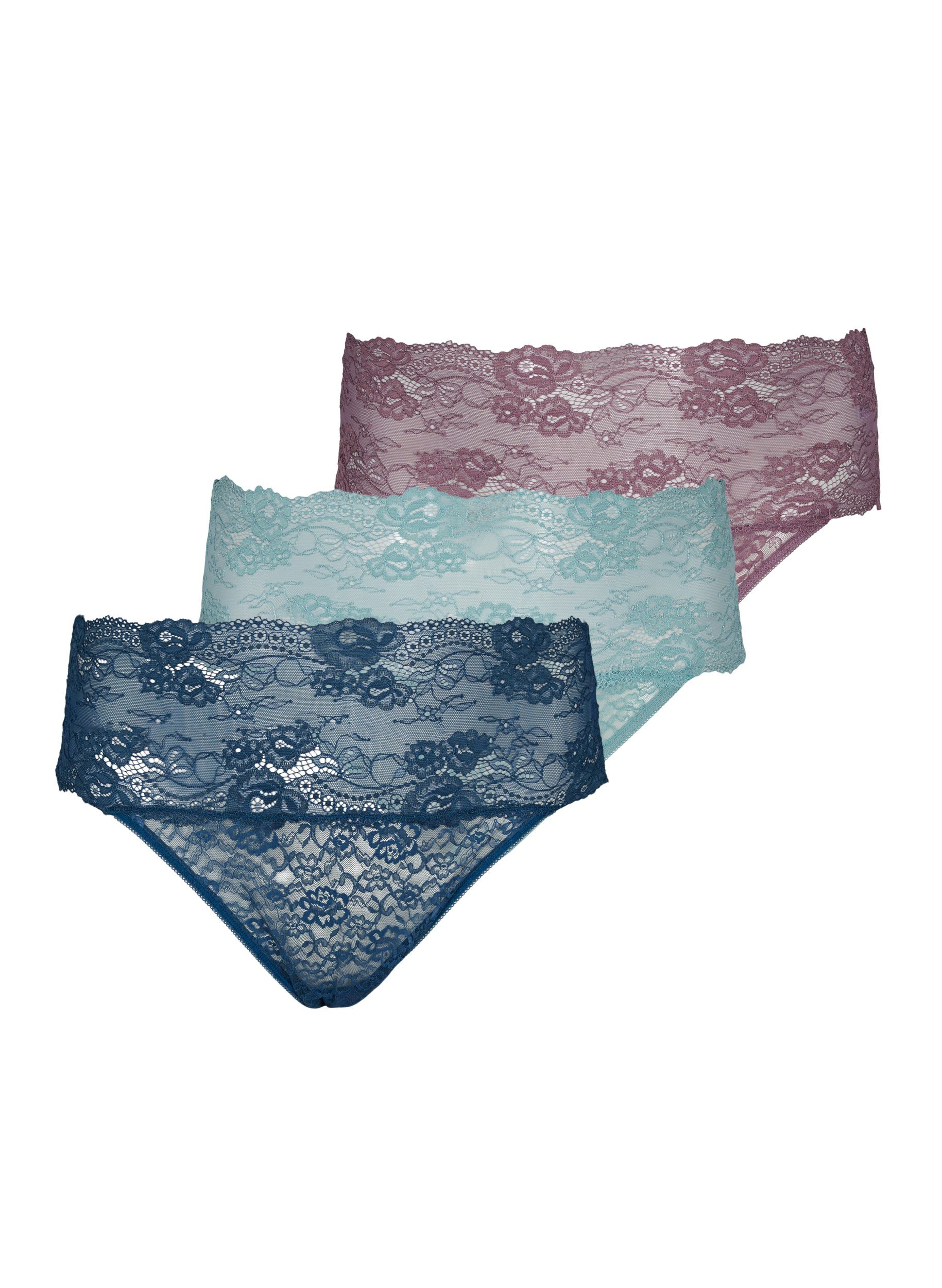3 pack lace thong with high waist 