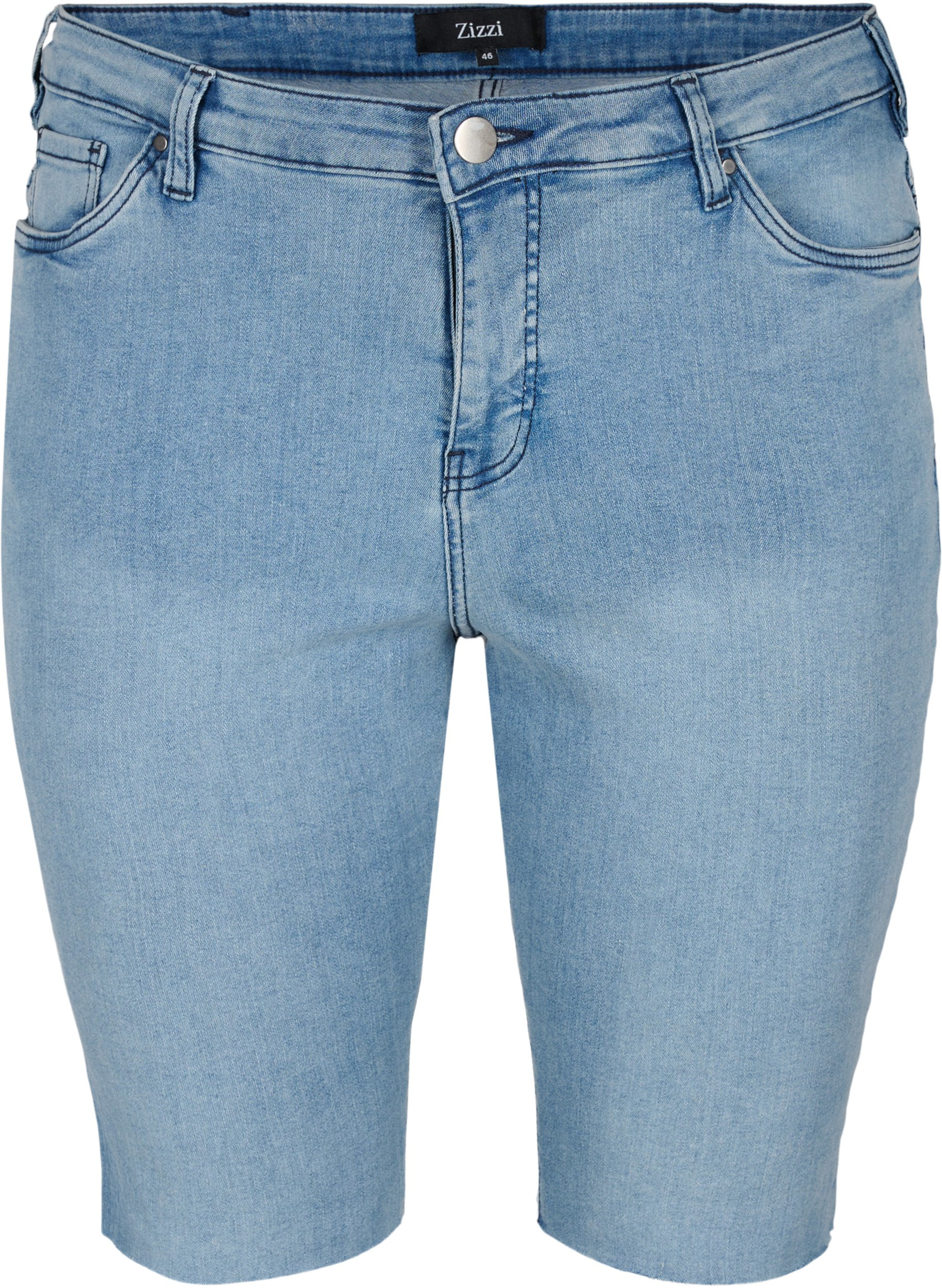 Long cotton denim shorts - Blue - Sz 