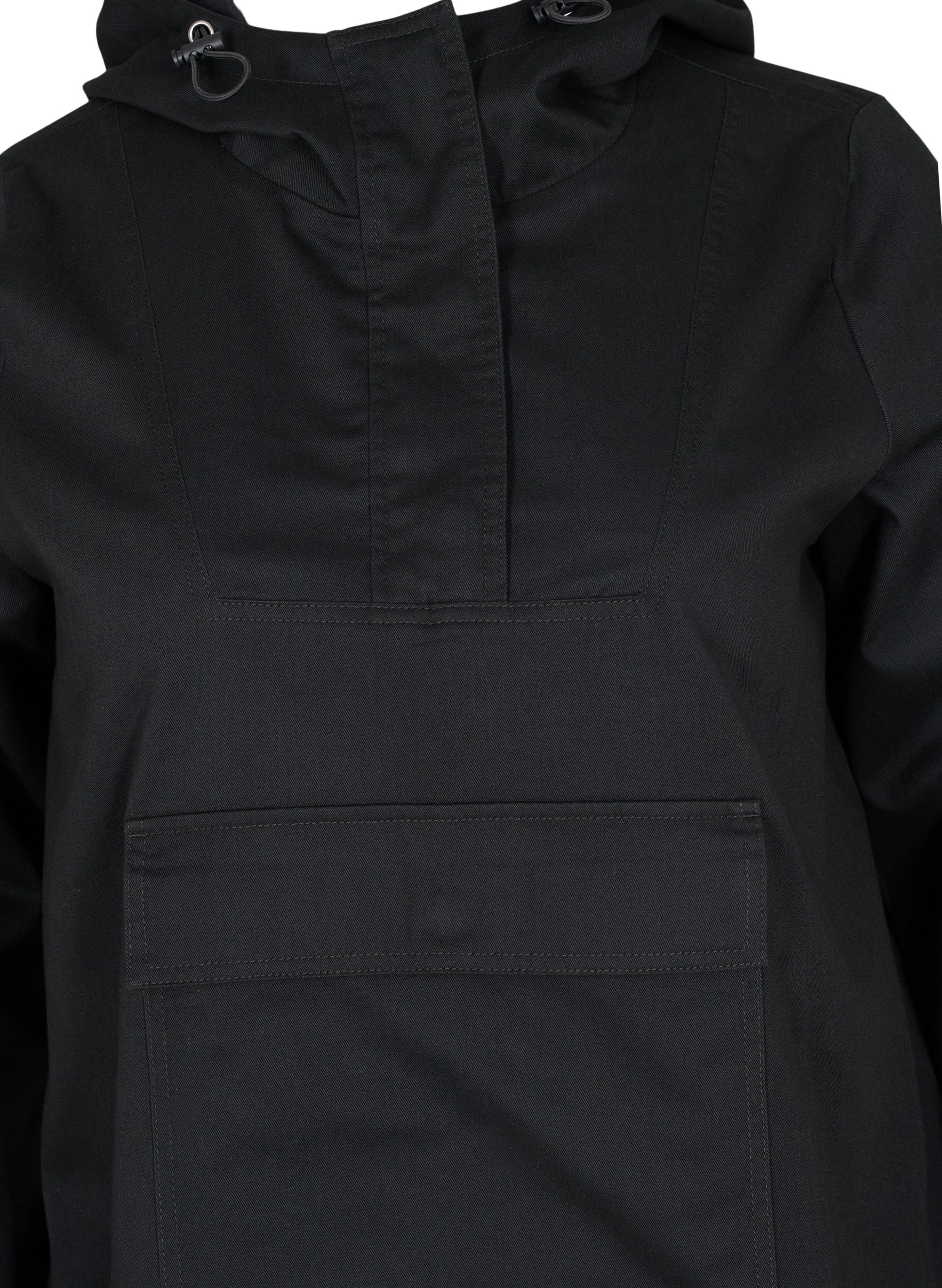 Anorak with a hood and pocket, Black, Packshot image number 2