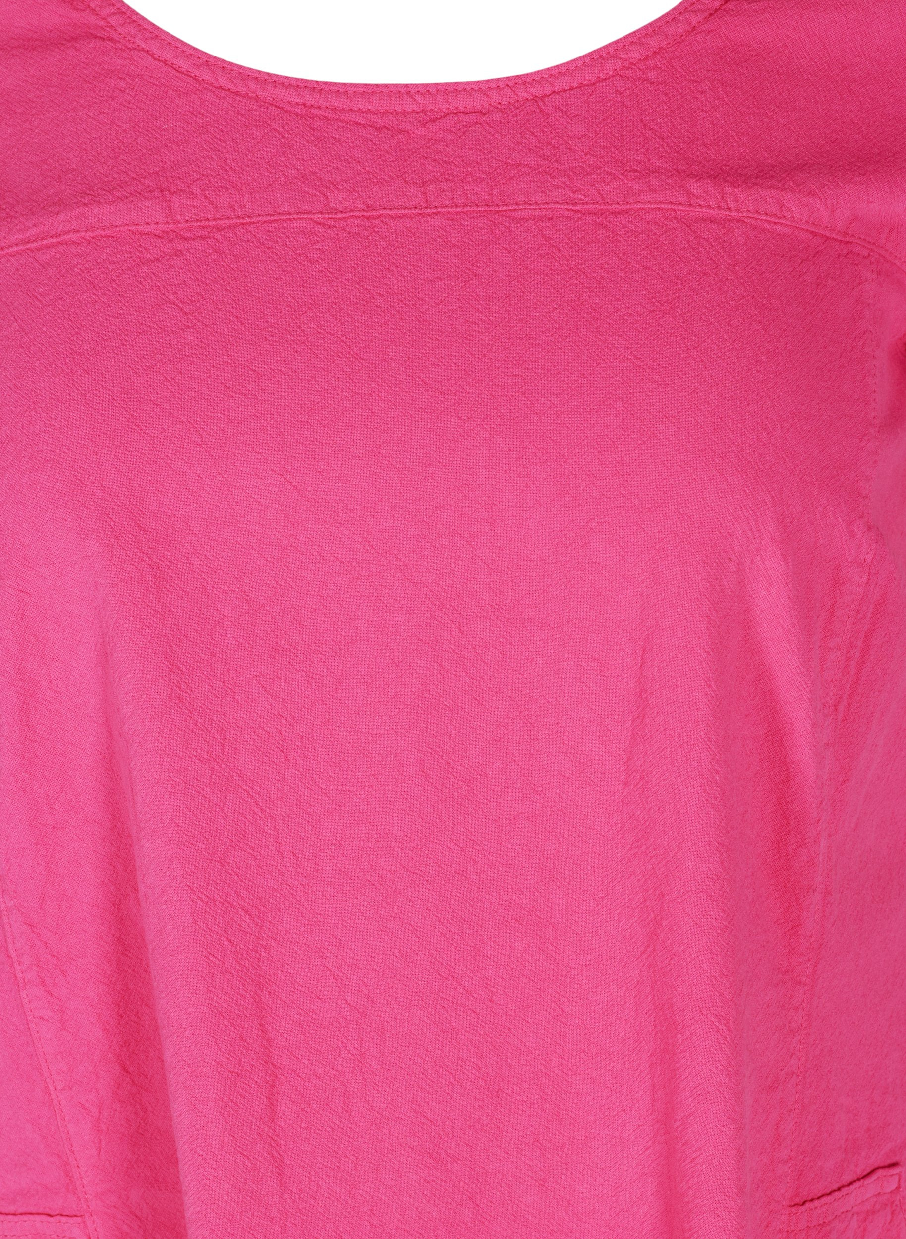Short-sleeved cotton dress, Fuchia Purple, Packshot image number 2