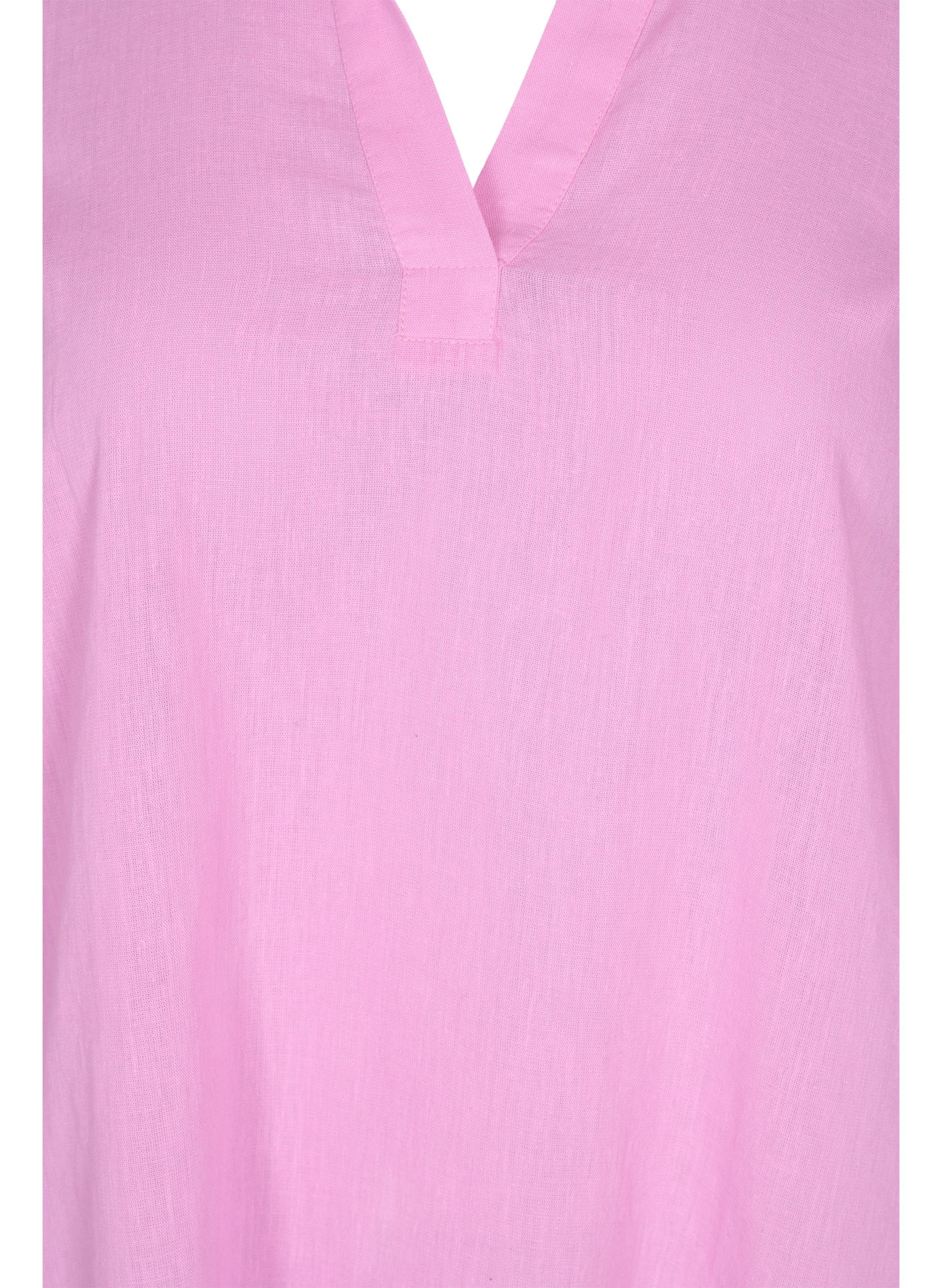 Dress with V neckline and collar, Begonia Pink, Packshot image number 2