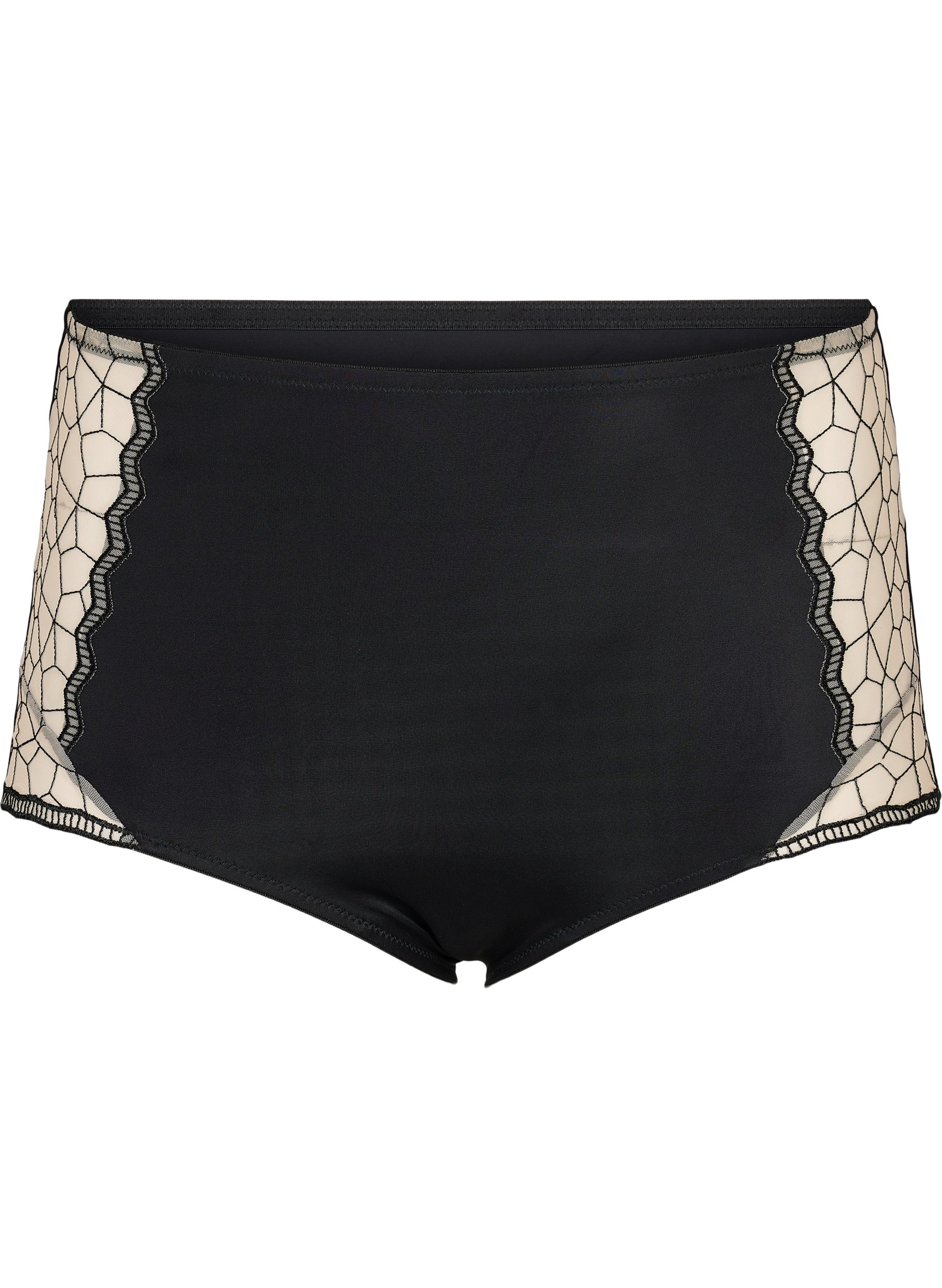 High-waisted patterned knickers - Black 