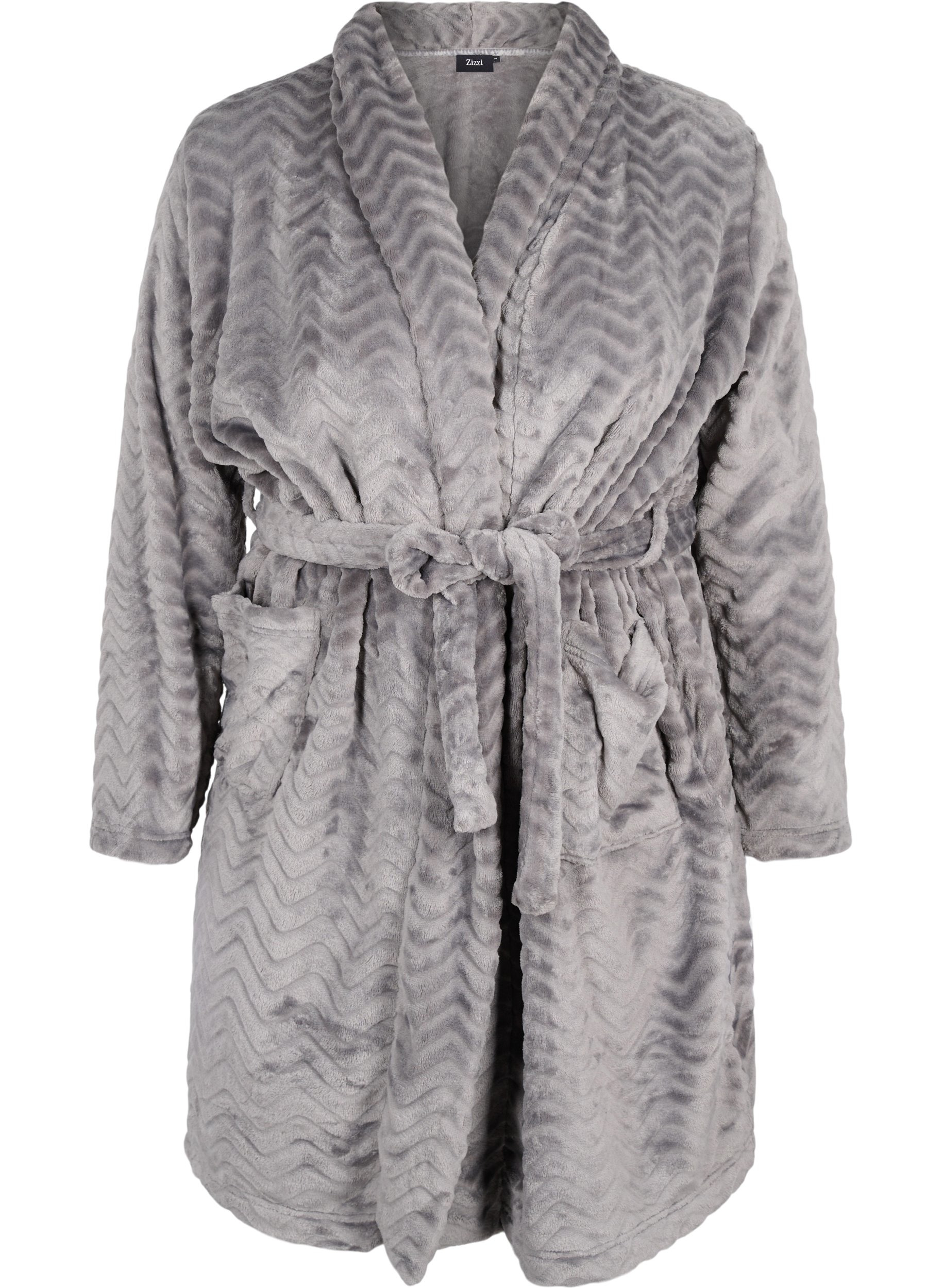 Short patterned dressing gown with 