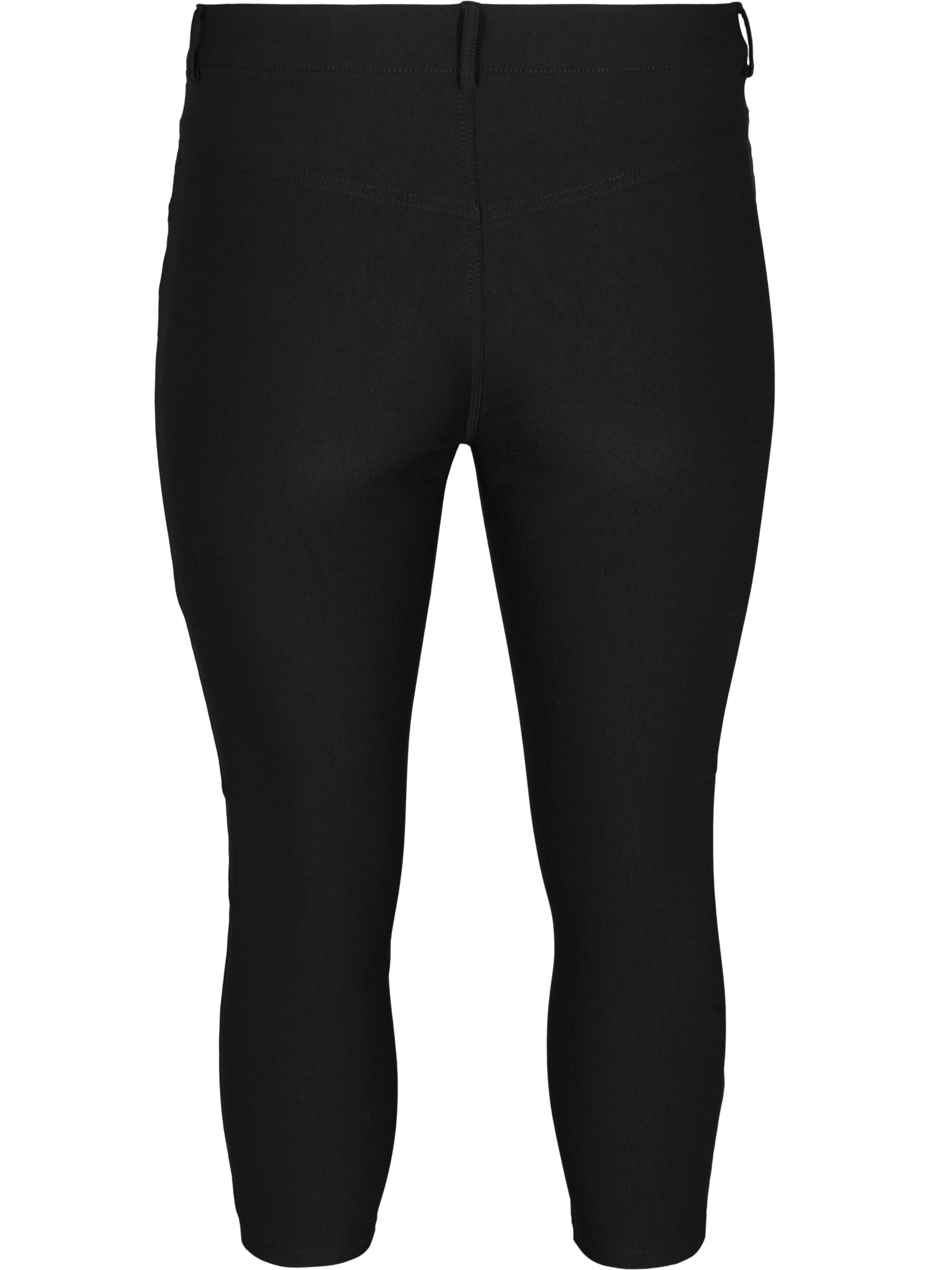 Close-fitting capri trousers in viscose blend, Black, Packshot image number 1