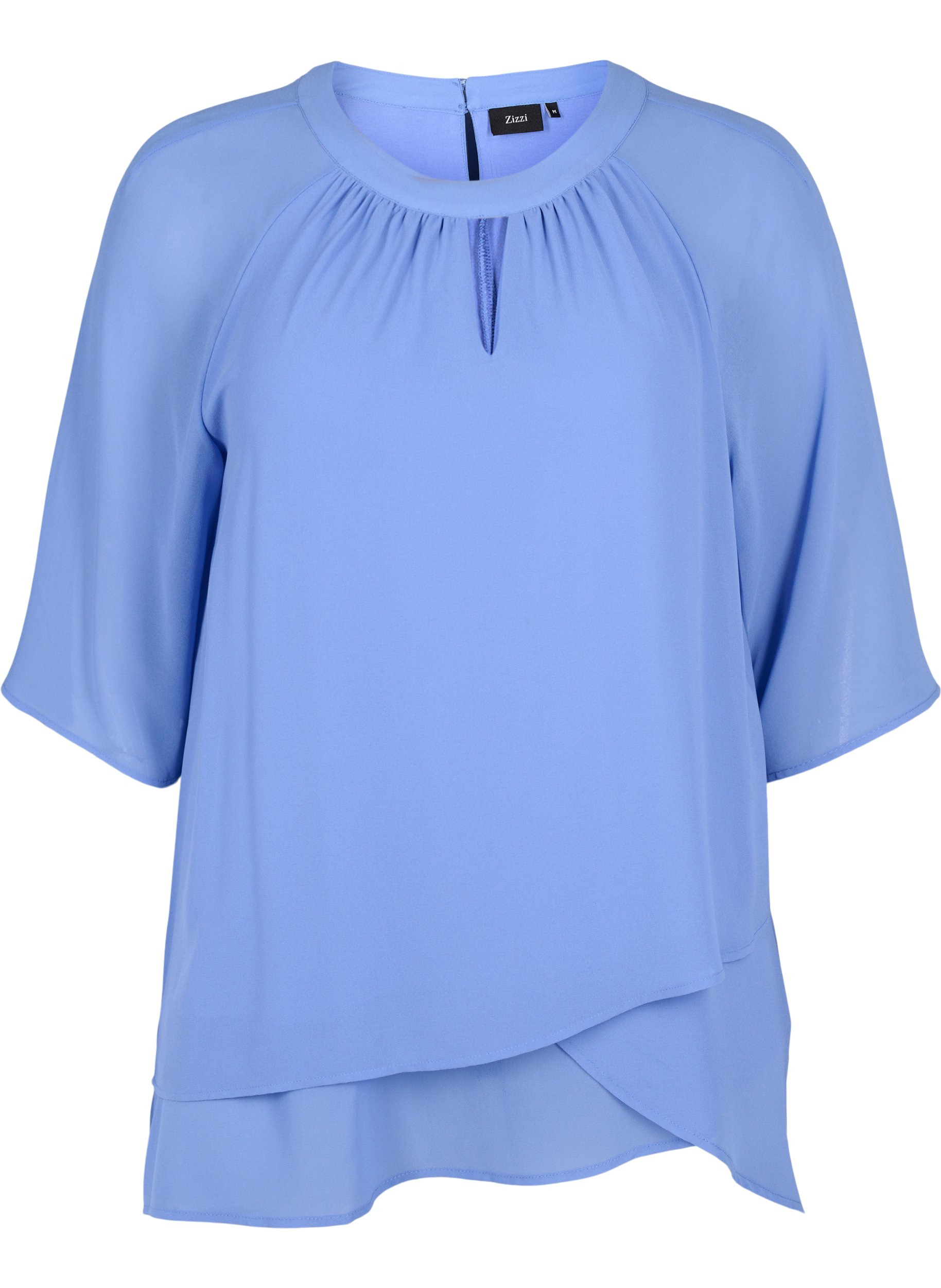 Chiffon blouse - Blue - Sz. 42-60 