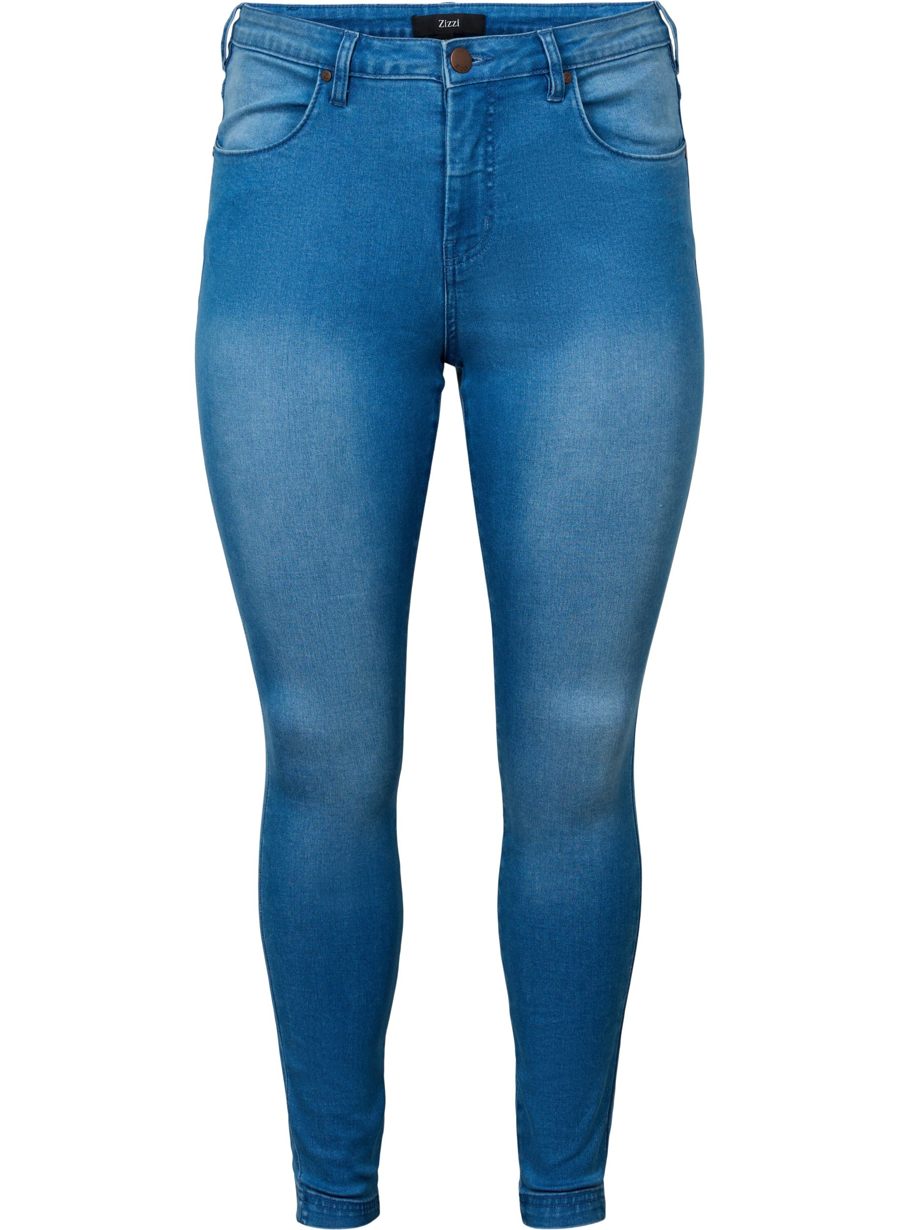 Super slim Amy jeans with high waist, Lt blue Denim, Packshot image number 0