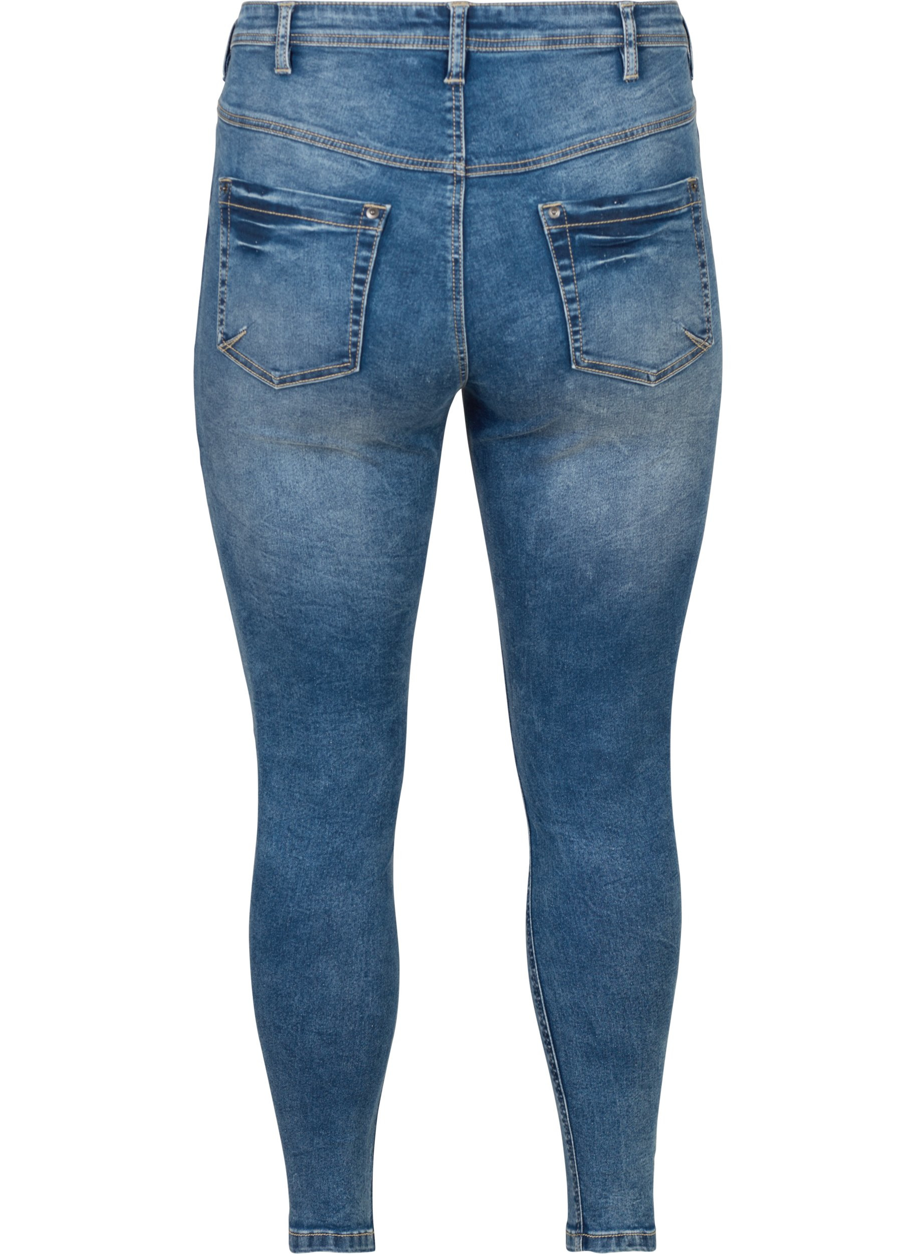 Cropped Amy jeans with a zip, Blue denim, Packshot image number 1