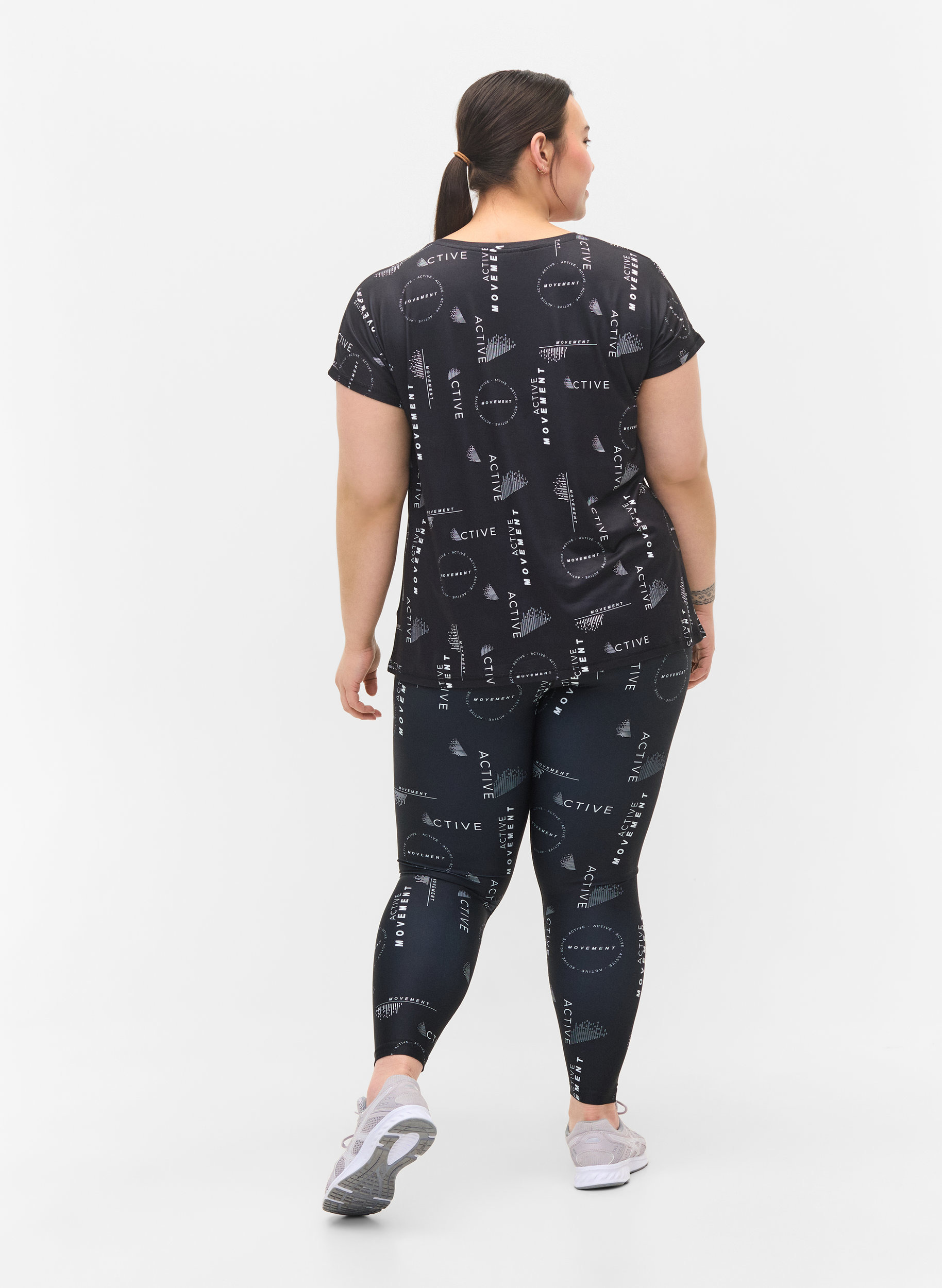 Printed cropped workout tights - Black 