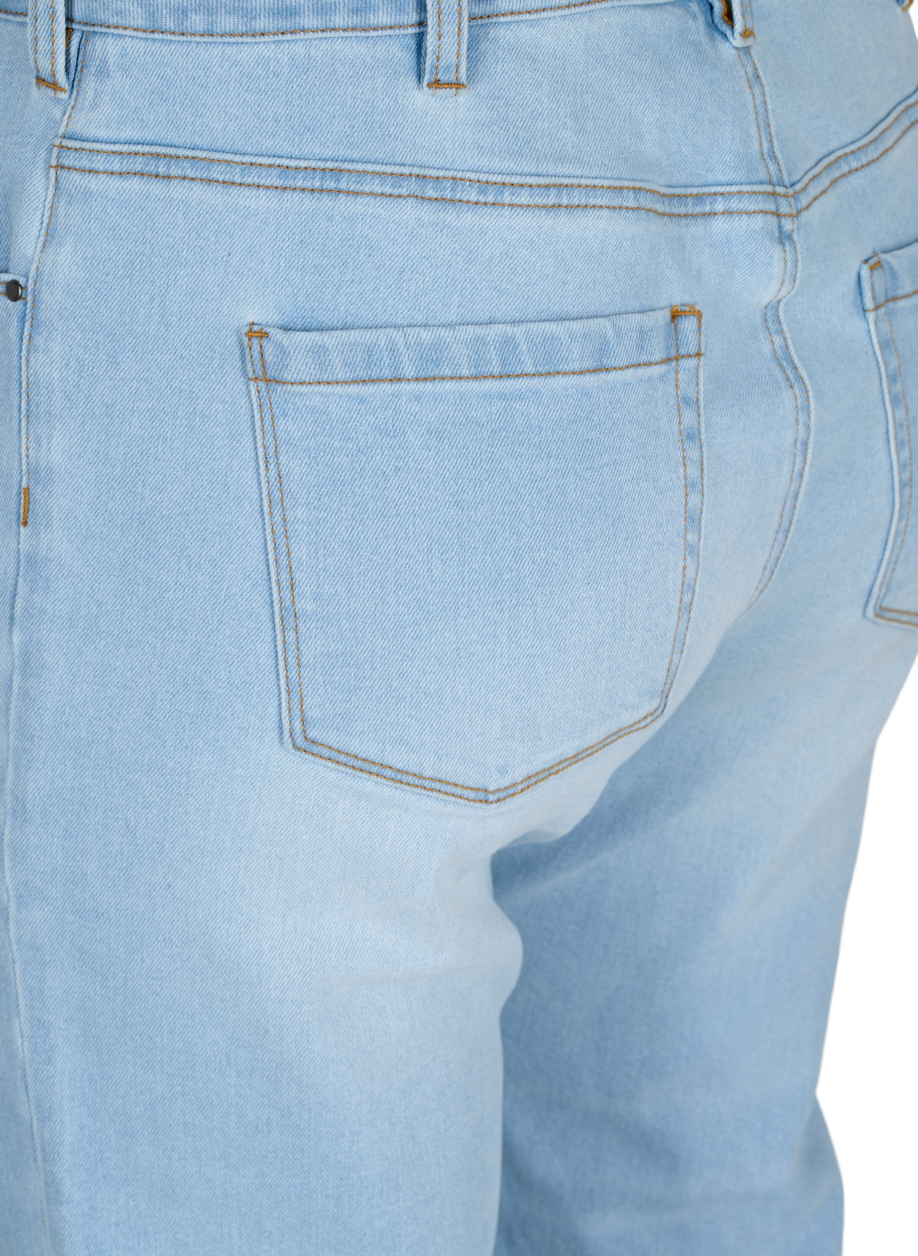 7/8 jeans with raw hems and high waist, Super L.Blue Denim, Packshot image number 3