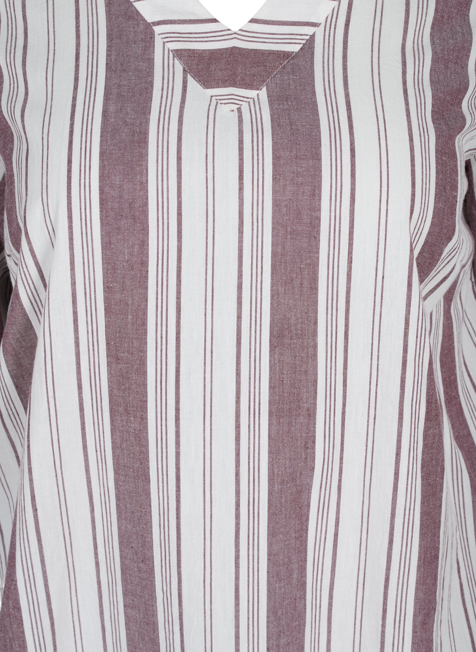 Striped cotton dress with short sleeves, Vineyard Wine Stripe, Packshot image number 2