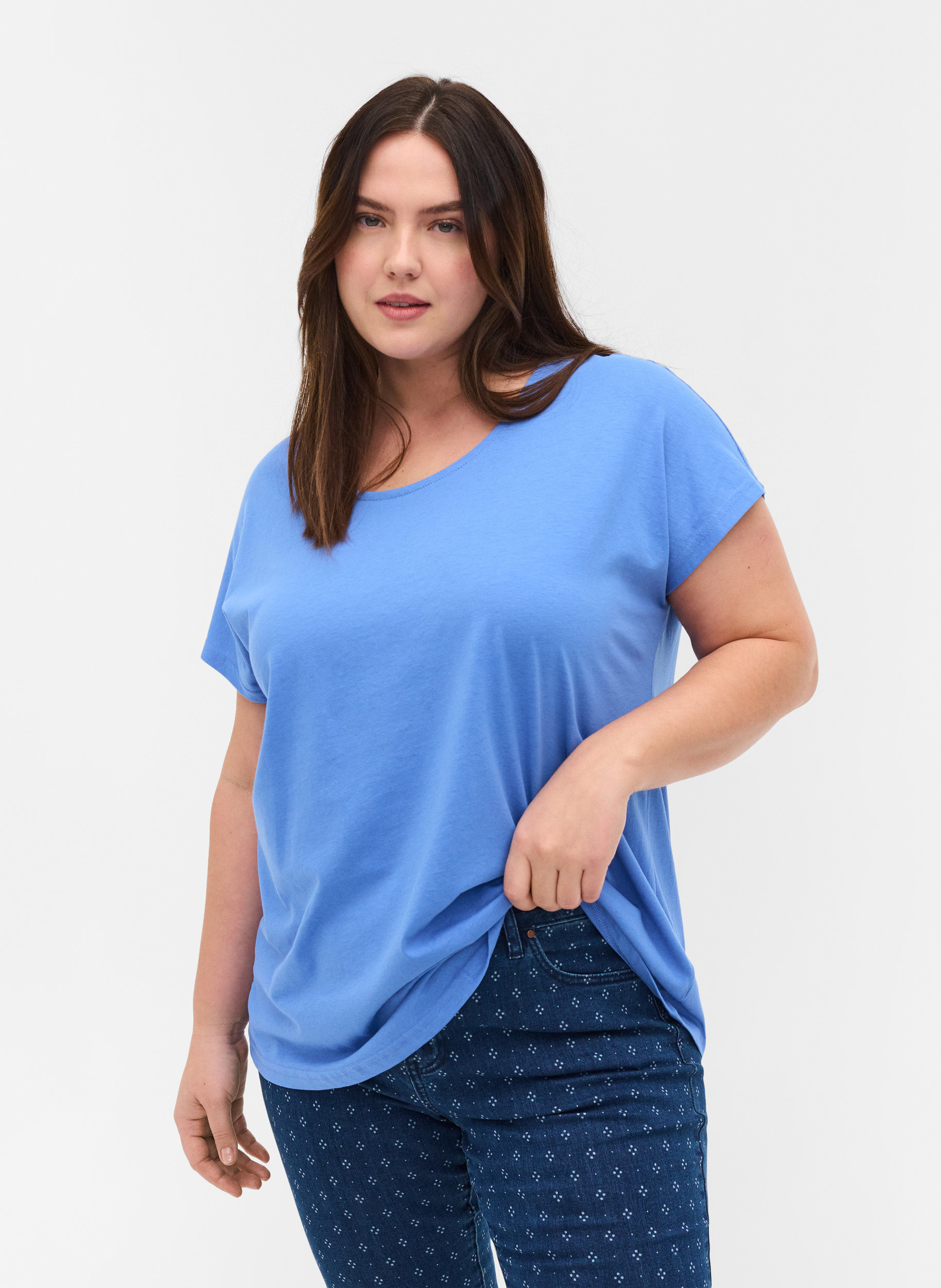 Cotton mix t-shirt, Ultramarine, Model image number 0