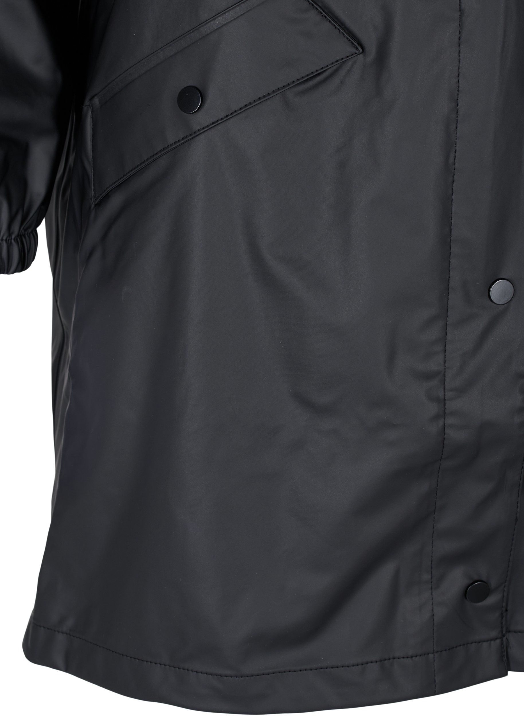 Rain jacket with hood and button fastening, Black, Packshot image number 3