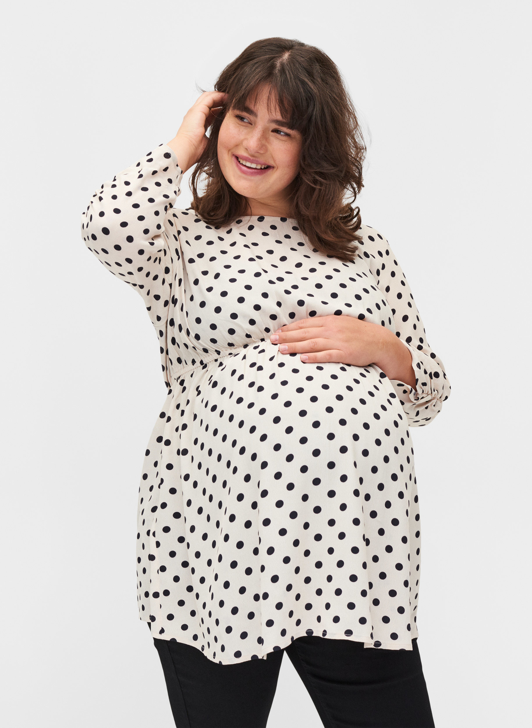Maternity blouse in viscose and dot 