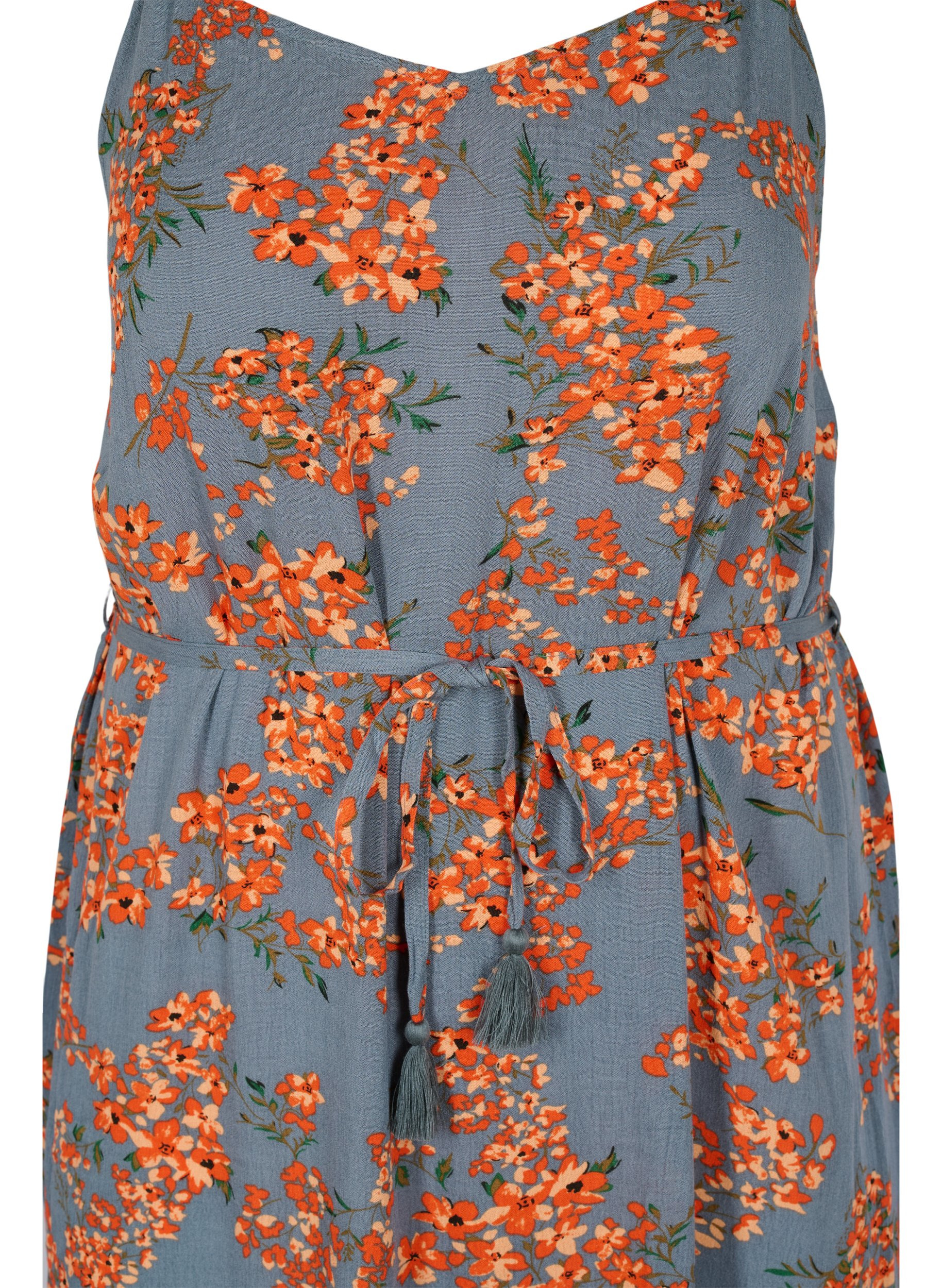 Printed Maxi dress in viscose, Balsam Green Flower, Packshot image number 2