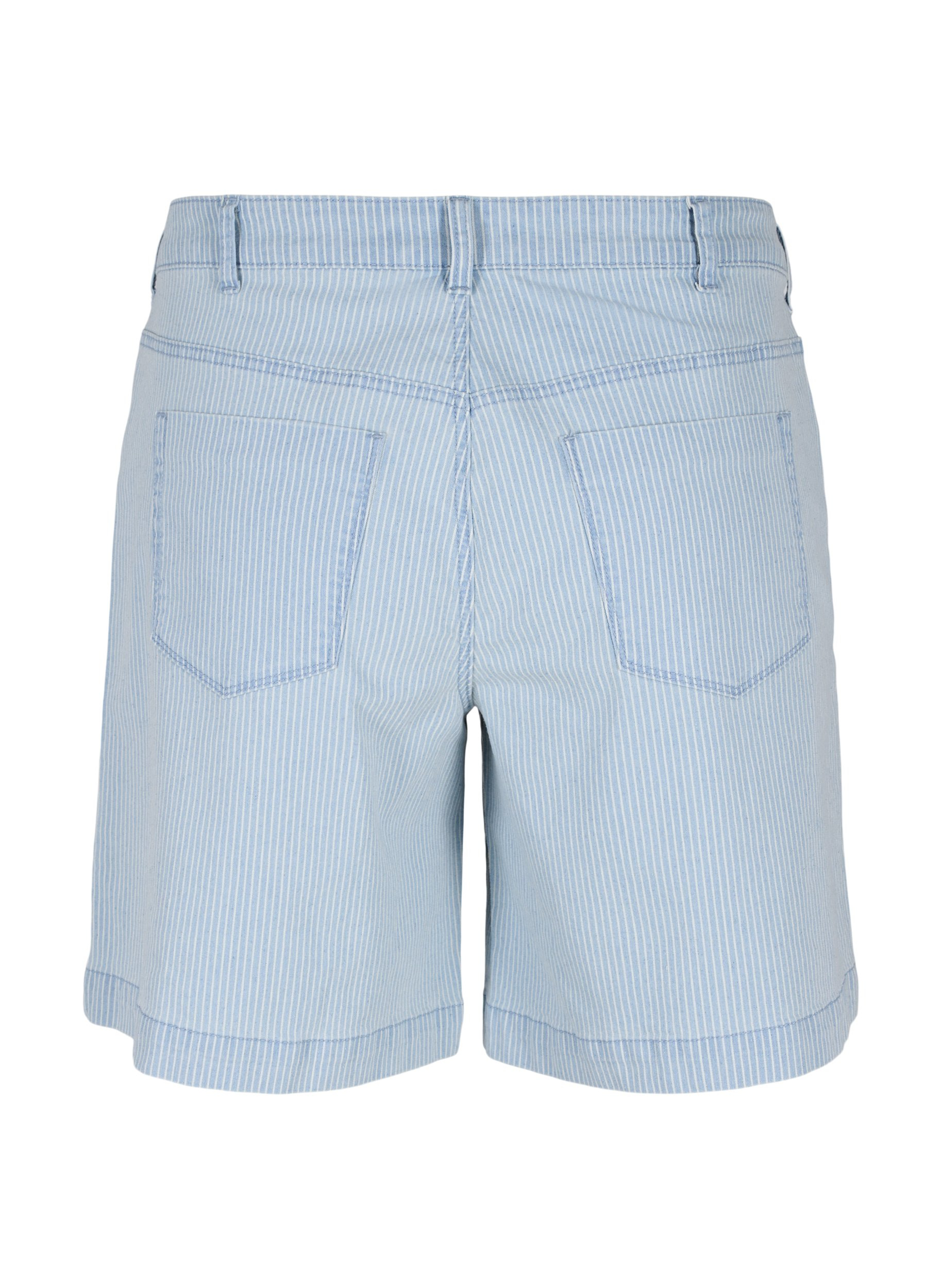 Denim shorts in a striped pattern 